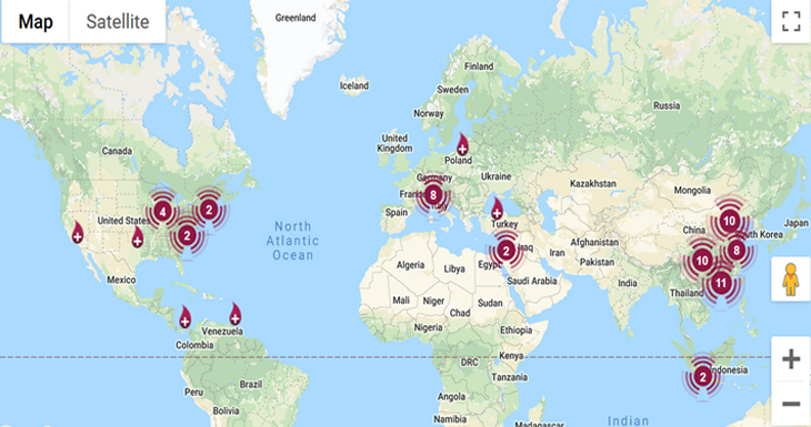 Clinical Trial Maps : Cord Tissue